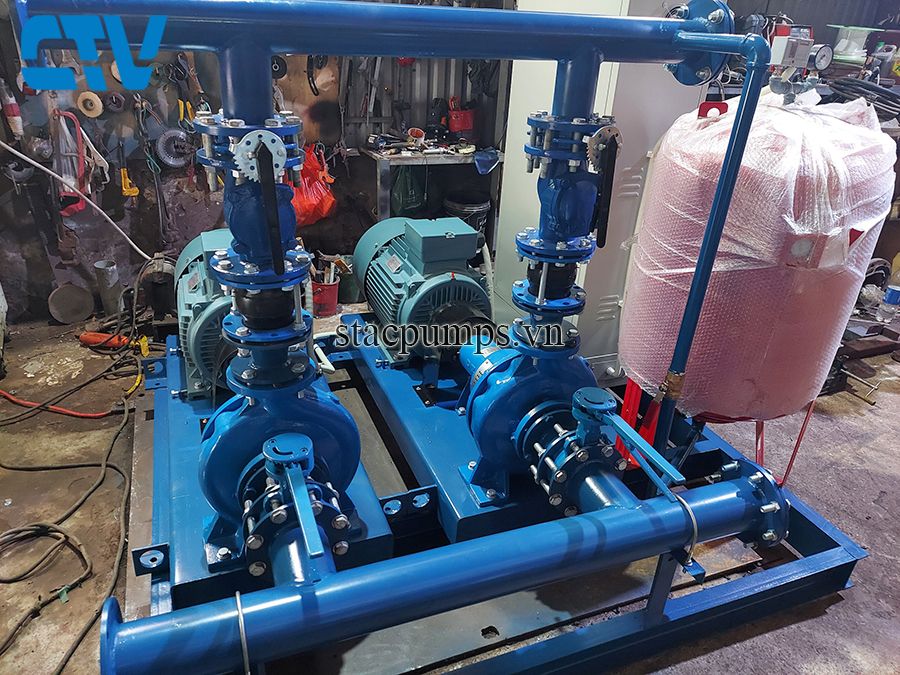 Thiết kế, lắp ráp hệ máy bơm tăng áp công nghiệp Stac 55Kw