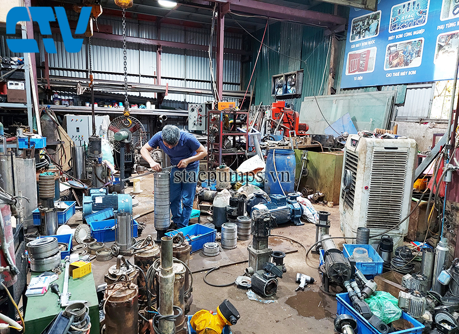 Sửa chữa thay thế cánh, ốp máy bơm trục đứng uy tín, chuyên nghiệp tại Hà Nội
