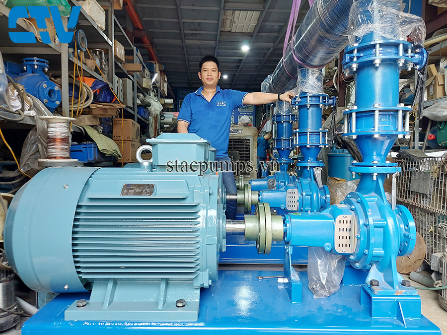 Lắp đặt cụm 3 máy bơm 75Kw cấp nước cho hệ thống tưới cỏ sân gôn tại Hải Phòng